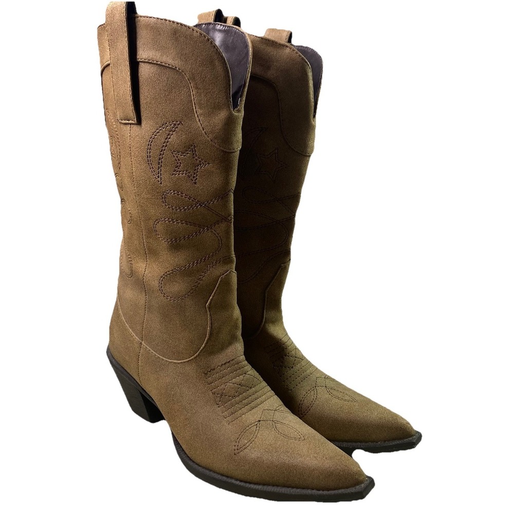 ADTEC WOMENS TALL BROWN‎ POINTED TOE WESTERN COWBOY COWGIRL BOOTS SZ. 7